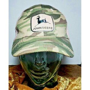 John Deere Women's Pink Camo trucker style cap "tractor girl" Embroidery on back
